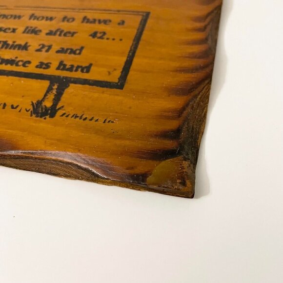 Vintage Wooden Art Bathroom Plaque Joke Sign Made in Canada - Picture 3 of 16
